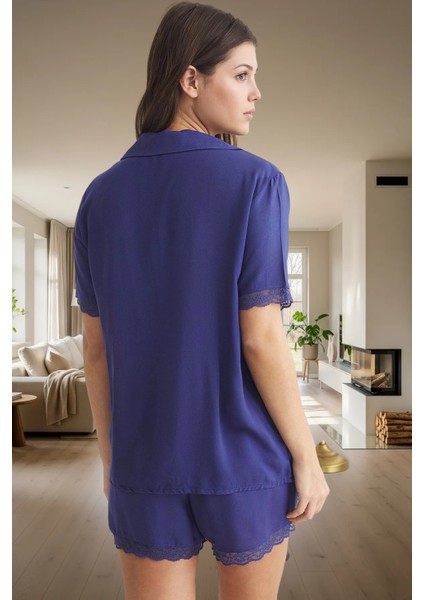 Shally Dokuma Viskon Pijama Dantelli Yazlık Rahat Modern Stil Şık Görünüm Mükemmel Uyum modelleri