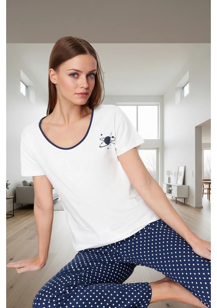 2'li Pijama Takımı Nefes Alan Pamuk Kumaş Puantiyeli Desen Regular Kalıp Tüm Sezon Modern Stil fiyatları