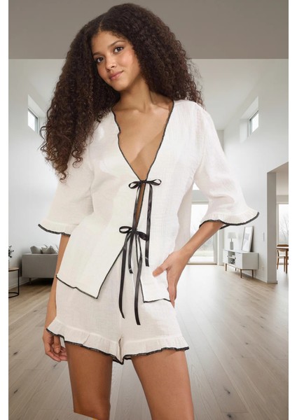 Bohem Stil %100 Pamuk Pijama Takımı Rahat Nefes Alan Profesyonel Görünüm Zarifane Tasarım fiyatları