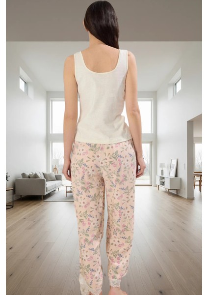 Homewear Dantel Detaylı Viskon Pijama Takımı Trend Tasarım Seçkin Malzeme Günlük Kullanım Için