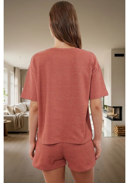 Yazlık Pijama Takımı Waffle Kumaş Örme Rahat Kalıp 2'li Mükemmel Uyum Konforlu Kesim modelleri