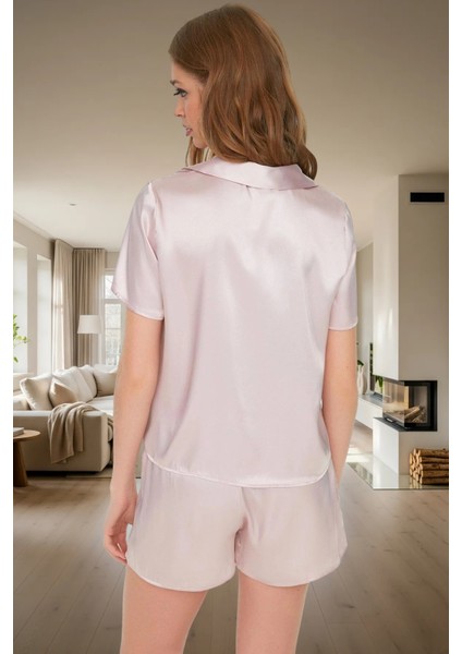 Yazlık Saten Pijama Takımı Kısa Kol Çilek Desenli Rahat Kalıp Uzun Ömürlü Yüksek Kalite modelleri