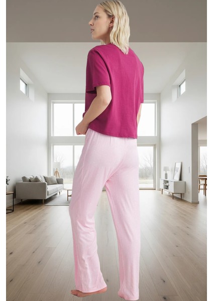 Pamuklu Örme Pijama Takımı Galaksi Desenli Regular Kalıp Günlük Kullanım Için modelleri