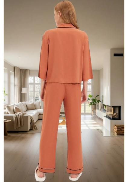 Ev Giyim Pijama Takımı Viskon Shally Dokuma Kışlık Modern Stil Özel Tasarım modelleri