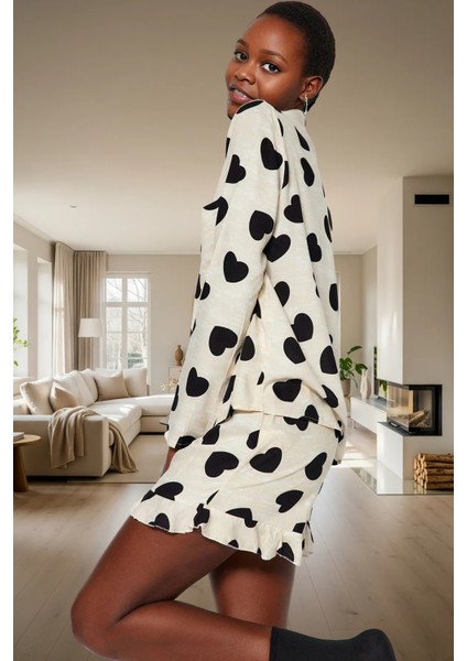 Kalpli Desenli Viskon Dokuma Pijama Takımı Homewear Konforu Dayanıklı Malzeme Mükemmel Uyum modelleri