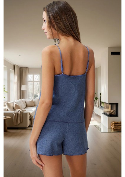 Pamuklu Pijama Takımı Ince Askılı Nakış Detaylı Rahat Kalıp Yazlık Kullanım modelleri