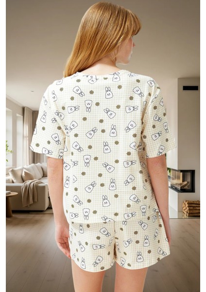 Rahat Kesim %100 Pamuklu Pijama Takımı Tavşan Desenli Yazlık Dayanıklı Malzeme Özel Tasarım modelleri