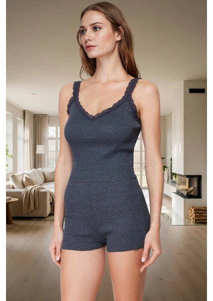 Rahat Pamuklu Pijama Takımı Dantel Detay Yaz Mevsimi Için 2'li Paket Kullanım modelleri