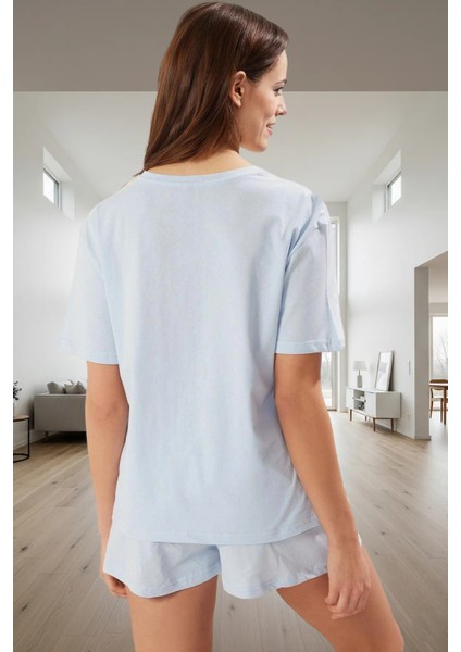 Rahat ve Şık Homewear Köpek Desenli 2'li Pamuklu Pijama Takımı Günlük Kullanım Için Modern Stil