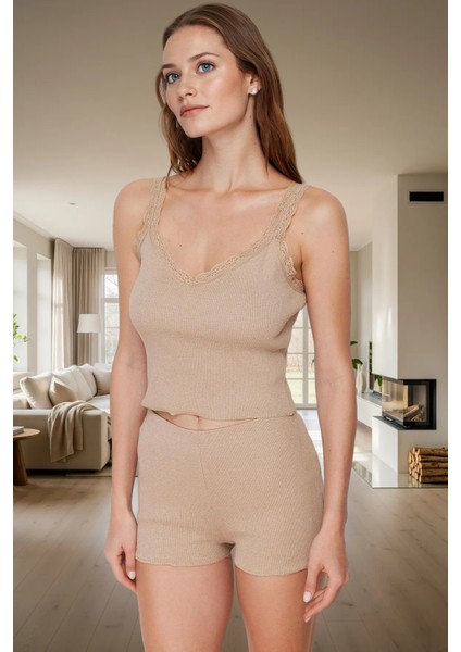 Rahat Pamuklu Pijama Takımı Dantel Detay Yaz Mevsimi Için 2'li Paket Kullanım fiyatları