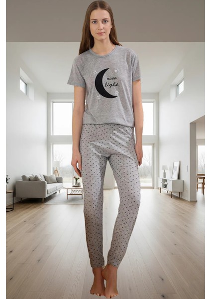 Rahat Ev Giyim Pijama Takımı; Galaksi Baskı Pamuklu 2'li Takım Trend Tasarım Mükemmel Uyum fiyatları