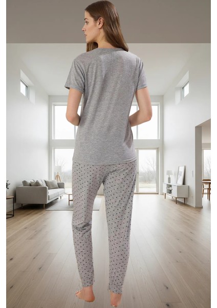 Rahat Ev Giyim Pijama Takımı; Galaksi Baskı Pamuklu 2'li Takım Trend Tasarım Mükemmel Uyum modelleri