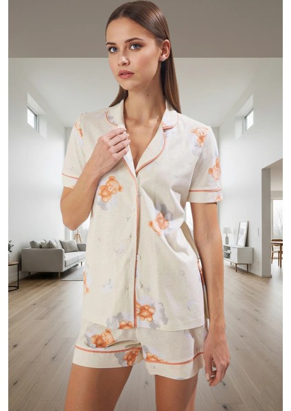 Evde Rahatlık Için %100 Pamuklu Ayıcıklı Pijama Takımı Mükemmel Uyum Dayanıklı Malzeme fiyatları