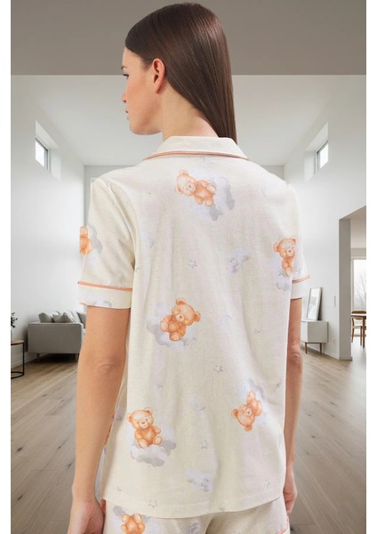 Evde Rahatlık Için %100 Pamuklu Ayıcıklı Pijama Takımı Mükemmel Uyum Dayanıklı Malzeme modelleri