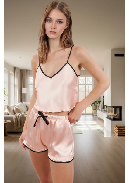 Rahat ve Şık Saten Pijama Takımı Yaz Aylarına Özel Mükemmel Uyum Görünüm Uzun Ömürlü fiyatları