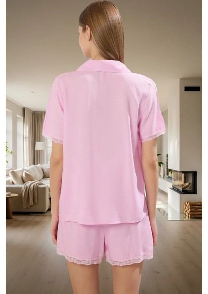 Rahat Yazlık Pijama Takımı Viskon Shally Dokuma Dantel Detaylı Yüksek Kalite Şık Görünüm modelleri