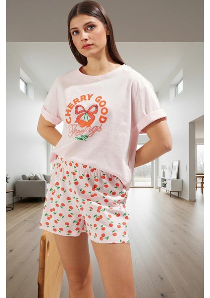 Yazlık %100 Pamuklu Homewear Pijama Takımı Şort ve Tişört Modern Stil Yüksek Kalite fiyatları