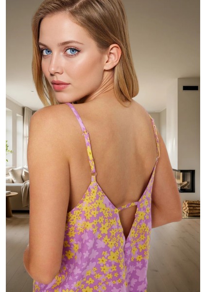 Rahat ve Şık Yazlık Pijama Takımı Çiçek Desenli Viskon Atlet Şort Dayanıklı Malzeme modelleri