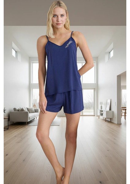 Yazlık Rahat Homewear Nakışlı Viskoz Pijama Takımı Kaliteli Işçilik Dayanıklı Malzeme fiyatları