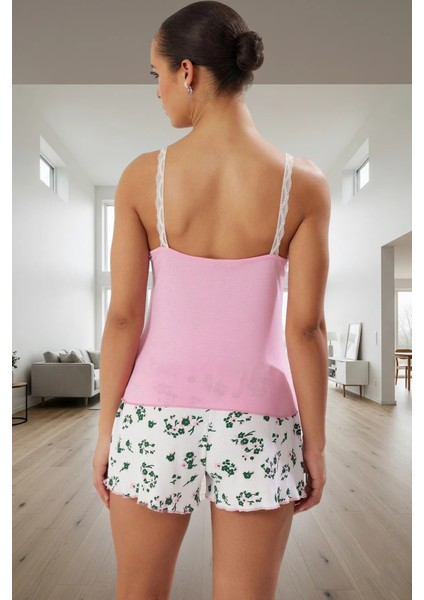 Örme Viskoz Pijama Takımı Kolsuz Çiçek Desenli Yüksek Kalite Rahat Kullanım Uzun Ömürlü modelleri