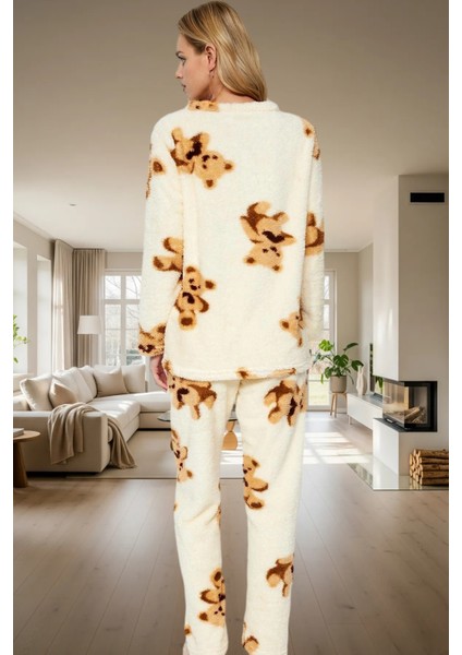 Yumuşak Wellsoft Kumaş Ayıcıklı Pijama Takımı Çok Kışlık Kaliteli Işçilik Şık Görünüm modelleri