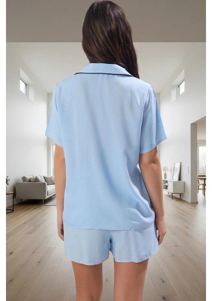 Rahat Viskoz Pijama Takımı Şortlu Kalpli Detaylı Yazlık Günlük Kullanım Için Özenle Seçilmiş modelleri