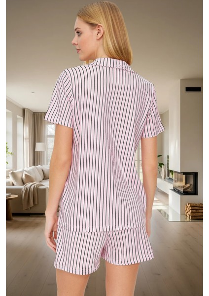 Rahat Kesim %100 Pamuklu Çizgili Pijama Takımı Yazlık Ev Giyim Seti Konforlu modelleri