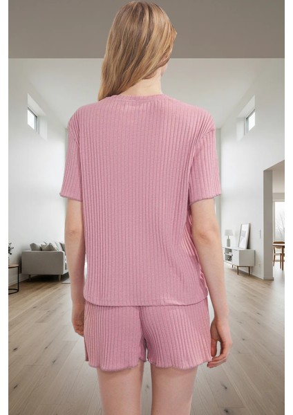 Rahat Kesim Pijama Takımı Yumuşak Örme Kumaş Yazlık Şort ve Tişört Uzun Ömürlü fiyatları