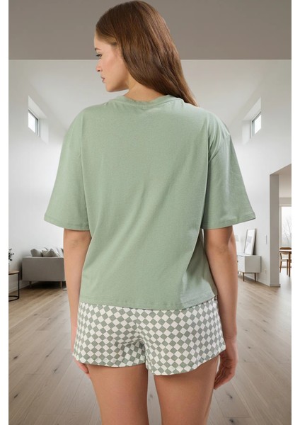 Ayıcıklı %100 Pamuk Örme Pijama Takımı Boru Paça Şort Bisiklet Yaka Zarifane Tasarım modelleri