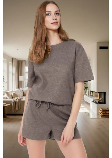 Örme Waffle Kumaş Pijama Takımı 2 Parça Rahat ve Şık Yazlık Mükemmel Uyum Zarifane Tasarım fiyatları
