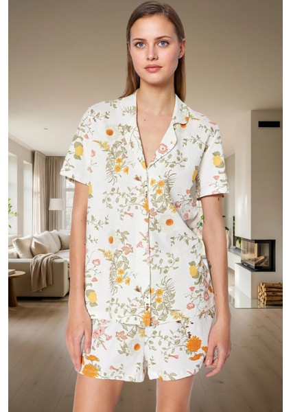 Örme Kumaş Çok Çiçek Desenli 2 Parça Pijama Takımı Yaz Için Kaliteli Işçilik Trend Tasarım fiyatları