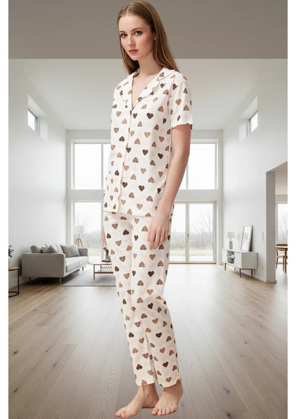2'li Kalpli Pijama Takımı Pamuk Polyester Örme Kumaş Özenle Seçilmiş Profesyonel Görünüm