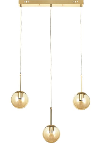 Miya 3 lü Yemek Masası Üstü Bal Camlı Modern Sarkıt Avize - (Gold Kaplama) fiyatları
