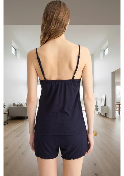 Ince Askılı Dantel Detaylı Örme Pijama Takımı Pamuklu Konfor Modern Stil Özel Tasarım modelleri