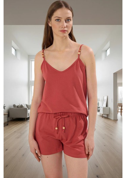 Rahat %100 Pamuklu Kadın Pijama Takımı Renk Havuz Yaka Boru Paça Yüksek Kalite Özel Tasarım