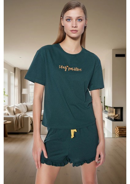 Regular Kalıp %100 Pamuk Nakışlı Homewear Pijama Takımı Rahat Kullanım Modern Stil Premium Kalite