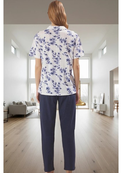 Rahat Pamuklu Pijama Takımı Çiçek Desenli Regular Kalıp Profesyonel Görünüm Modern Stil fiyatları