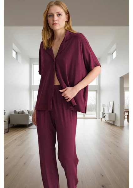 Viskon Pijama Takımı Sıcak Günler Için Rahatlık Mükemmel Uyum Modern Stil Rahat ve Şık