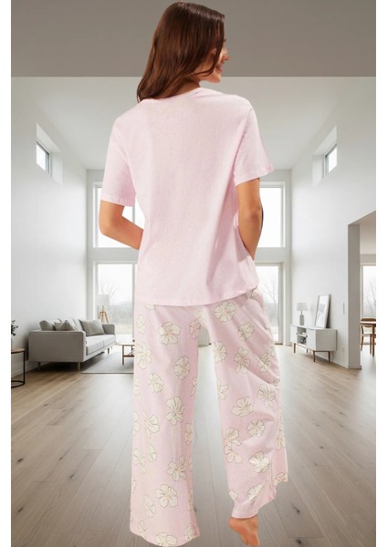 Pamuklu Örme Pijama Takımı Çiçek Desenli Rahat Kalıp Günlük Kullanım Için Özenle Seçilmiş modelleri