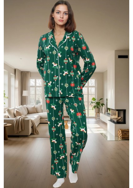 Yılbaşı Temalı Pamuklu Pijama Takımı Rahatlık ve Şıklık Bir Arada Premium Kalite Şık Görünüm fiyatları