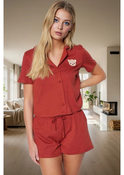 Yazlık Örme Pijama Takımı Kısa Kollu Regular Kalıp Ayıcıklı Dayanıklı Malzeme Yüksek Kalite fiyatları