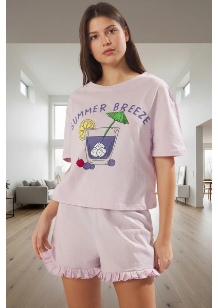 Rahat Yazlık Pijama Takımı %100 Pamuk Örme Kumaş Mükemmel Uyum Dayanıklı Malzeme Kullanım fiyatları