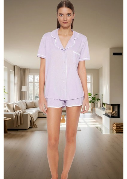Yazlık Homewear Pijama Takımı %100 Pamuk Biyeli Detaylı Regular Fit Modern Stil Trend Tasarım fiyatları