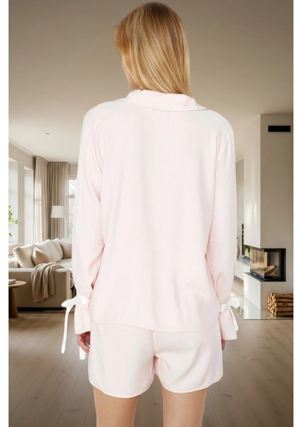 Şık ve Rahat Homewear Viskoz Pijama Takımı Boru Paça Şort Uzun Ömürlü Modern Stil modelleri