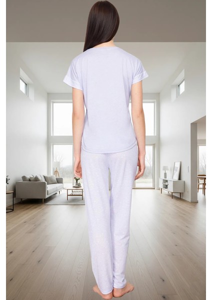 Rahat Kesim Pijama Takımı Ekose Desenli Viskoz Karışımlı Uzun Paça Özel Tasarım modelleri