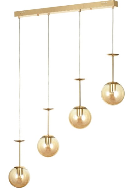 Pinza 4 lü Yemek Masası Üstü Bal Camlı Modern Sarkıt Avize - (Gold Kaplama) fiyatları