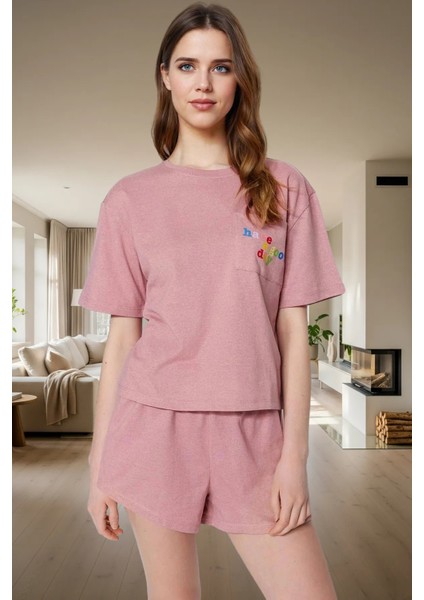 2'li Homewear Pijama Takımı Pamuklu Bisiklet Yaka Şortlu Profesyonel Görünüm Modern Stil fiyatları