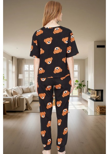 Ayıcıklı Kadın Pijama Takımı; %100 Pamuk Boru Paça Regular Kalıp Konforlu Kesim modelleri