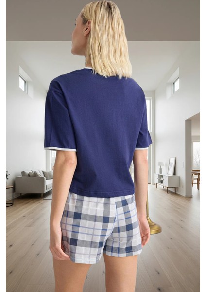 Rahat Homewear %100 Pamuk Ekose Pijama Takımı Kısa Kol Uzun Ömürlü Özenle Seçilmiş modelleri