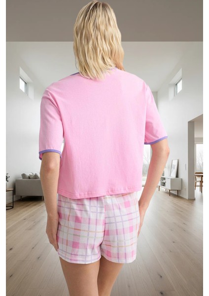 Rahat Homewear %100 Pamuk Ekose Pijama Takımı Kısa Kol Uzun Ömürlü Özenle Seçilmiş modelleri